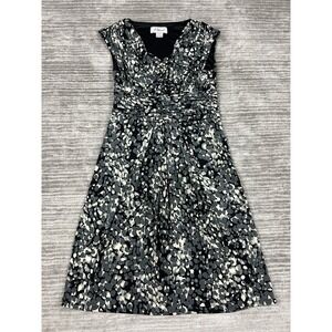 J Howard Dress Womens 8 Gray Patterned Sleeveless Midi Lined Chic Casual